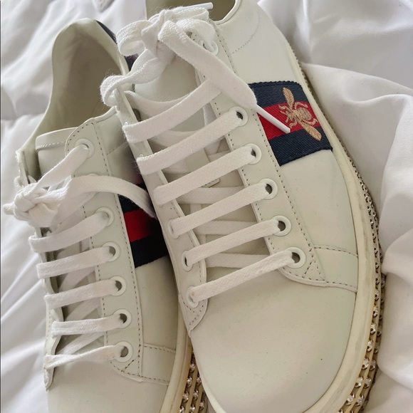 SWAROVSKI💎authentic GUCCI platform diamond laced sneaker - Picture 6 of 6
